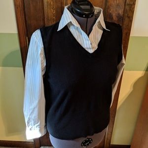 Sweater vest with cotton sleeves